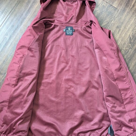 Volcom Maroon Hooded Jacket Rain Activewear Size M - Picture 9 of 12
